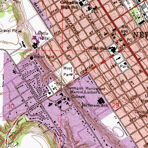 Topographic Map of Harman Park, MN