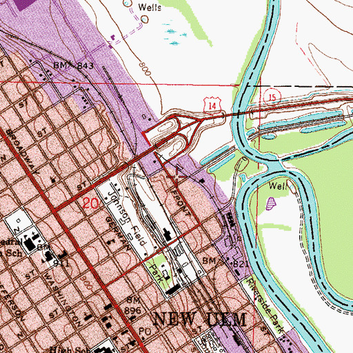 Topographic Map of Minnecon Park, MN