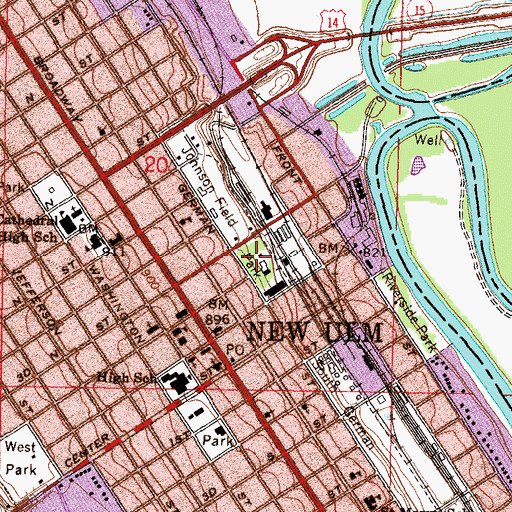 Topographic Map of Johnson Park, MN