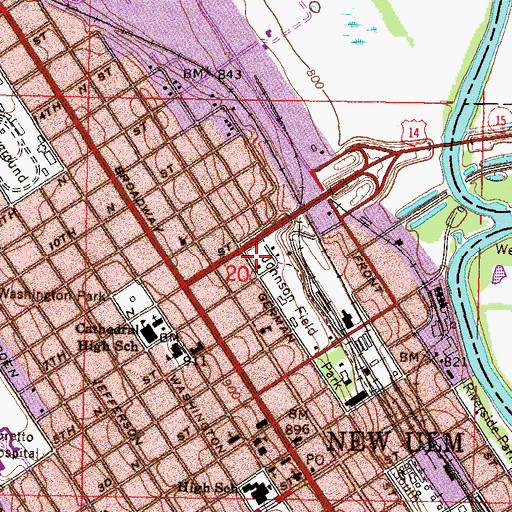 Topographic Map of North German Park, MN
