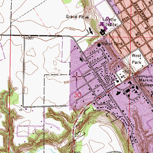 Topographic Map of Highland Park, MN