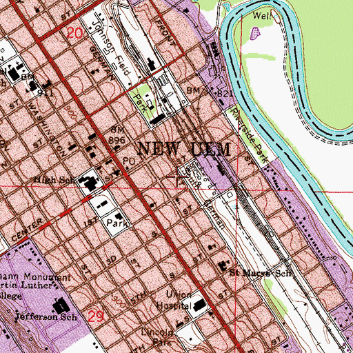 Topographic Map of Skate Park, MN