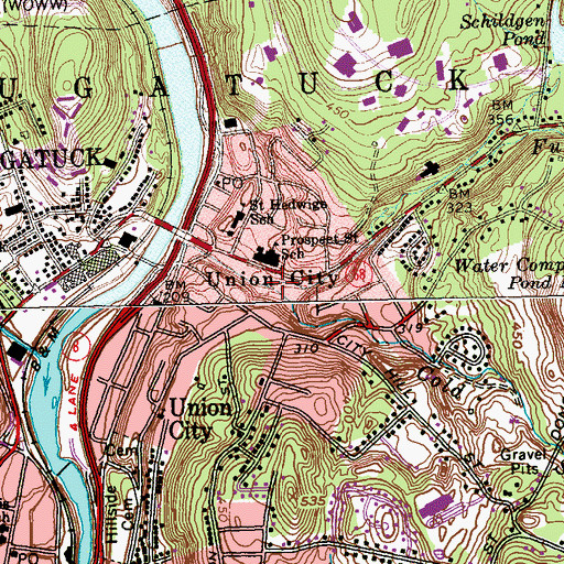Topographic Map of Cold Spring Brook, CT