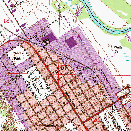 Topographic Map of North Market Park, MN