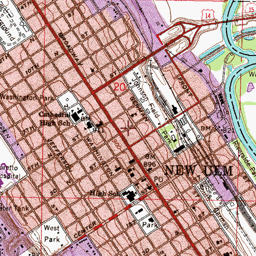 Topographic Map of Schonlau Park, MN