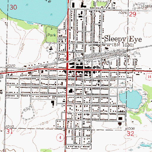 Topographic Map of Sleepy Eye Fire Department, MN