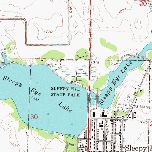 Topographic Map of Sleepy Eye Campground, MN