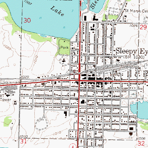 Topographic Map of Sleepy Eye, MN