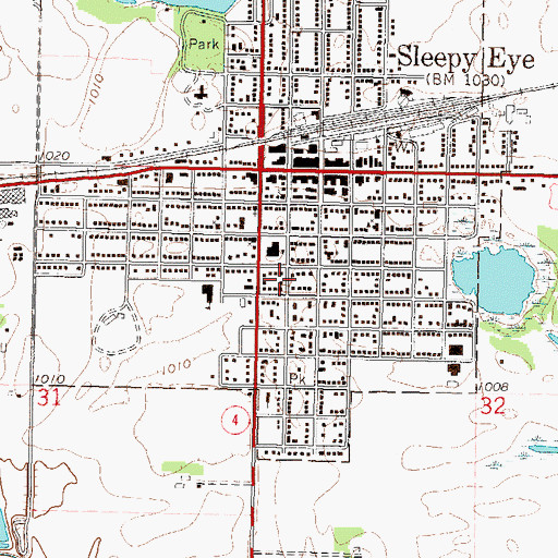 Topographic Map of Union Congregational Church, MN