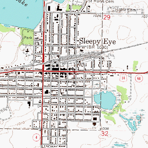 Topographic Map of Saint John's Evangelical Lutheran Church, MN