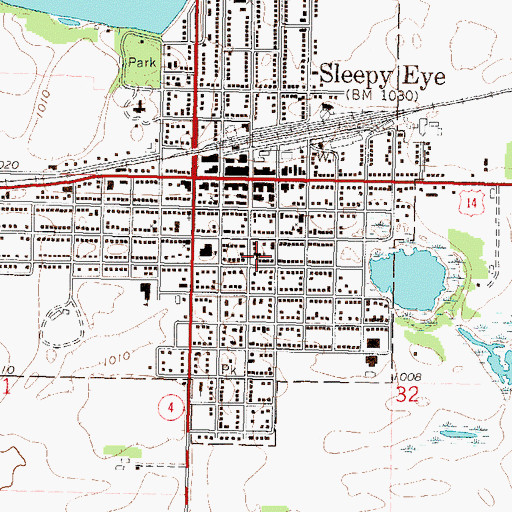 Topographic Map of Faith United Methodist Church, MN