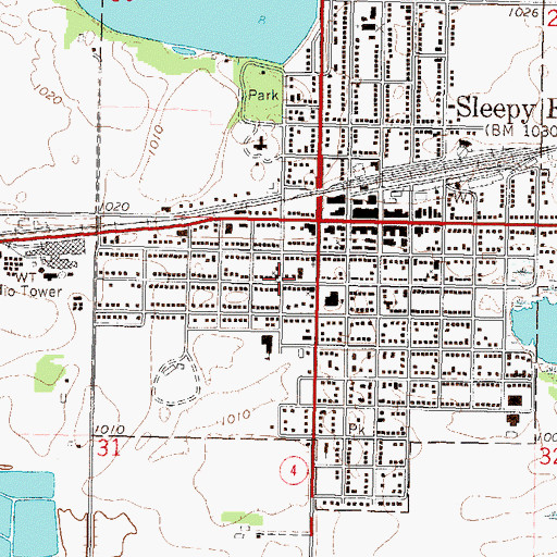 Topographic Map of Calvary Baptist Church, MN