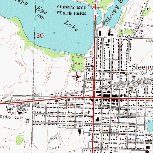 Topographic Map of Sleepy Eye Medical Center, MN