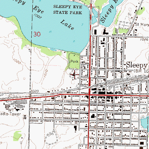 Topographic Map of Sleepy Eye Medical Clinic, MN
