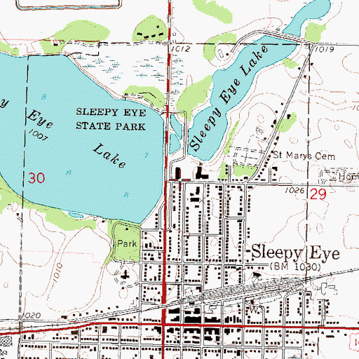 Topographic Map of Divine Providence Nursing Home, MN