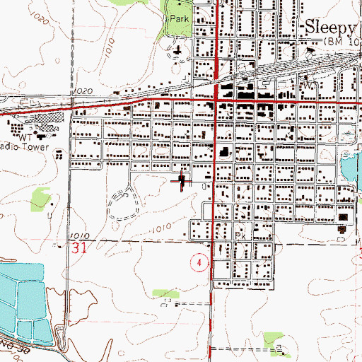Topographic Map of Sleepy Eye Public High School, MN