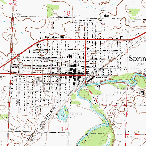 Topographic Map of Springfield Police Department, MN