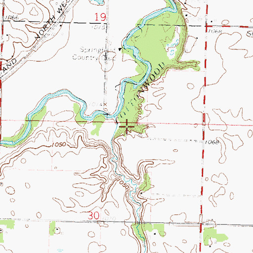 Topographic Map of Springfield Public Library, MN