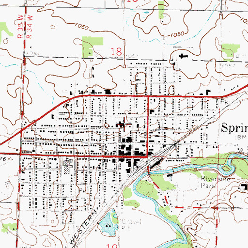 Topographic Map of Saint Raphael Elementary School, MN