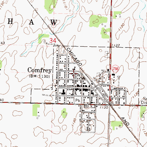 Topographic Map of Saint Paul's Catholic Church, MN