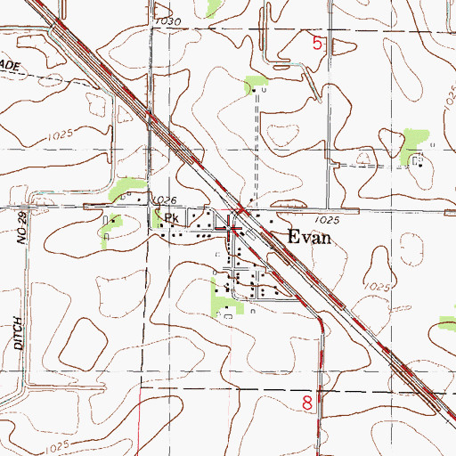 Topographic Map of Saint Matthew's Lutheran Church, MN
