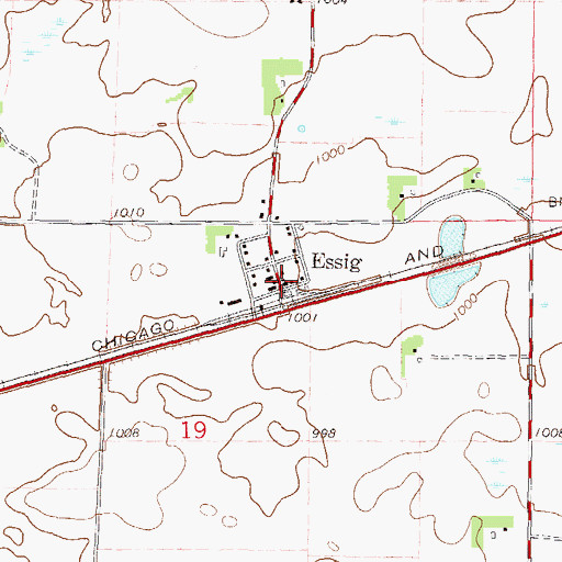 Topographic Map of Essig Post Office, MN