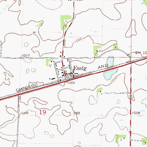 Topographic Map of Essig, MN