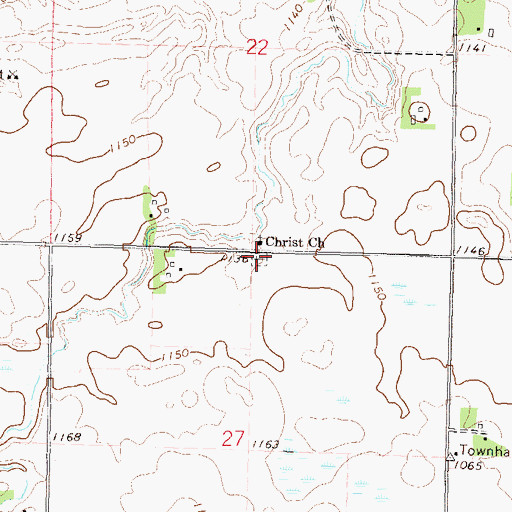 Topographic Map of Christ Lutheran Cemetery, MN