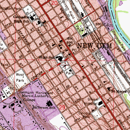Topographic Map of Defenders' State Monument, MN