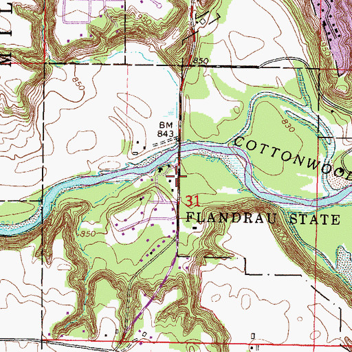 Topographic Map of Charles Eugene Flandrau Historical Marker, MN