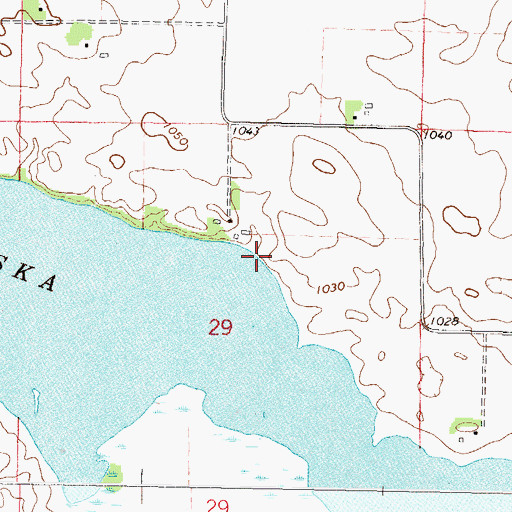 Topographic Map of Lake Hanska Historical Marker, MN