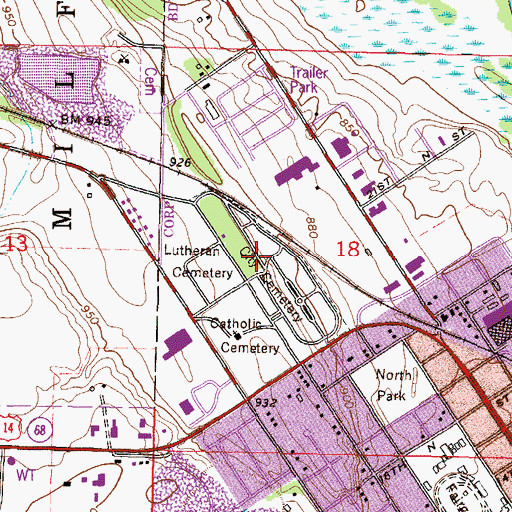 Topographic Map of Pioneer Memorial Marker, MN