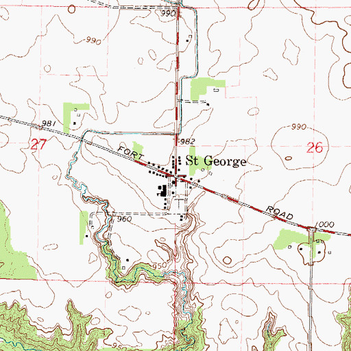Topographic Map of Saint George Post Office (historical), MN