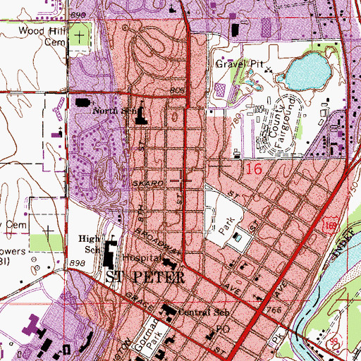 Topographic Map of Saint Julien Cox House Historical Marker, MN