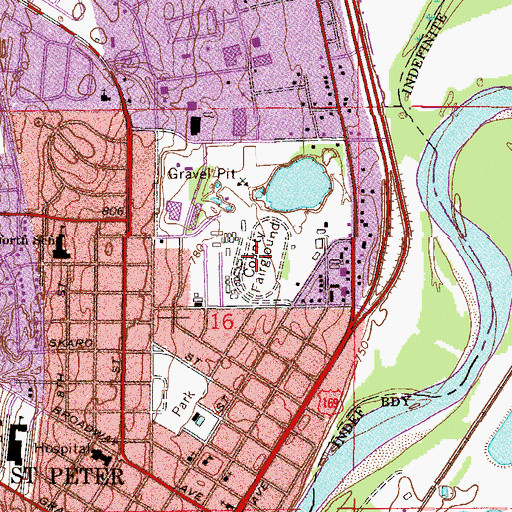 Topographic Map of Nicollet County Fairgrounds, MN