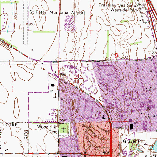 Topographic Map of Summit Mobile Home Park, MN