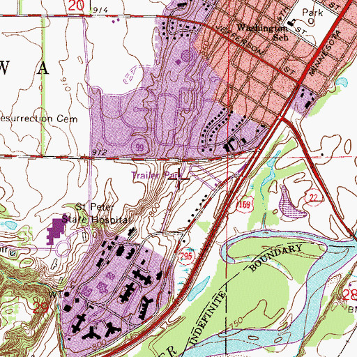 Topographic Map of Mar Wey Mobile Home Park, MN