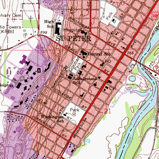 Topographic Map of Trinity Lutheran Church, MN
