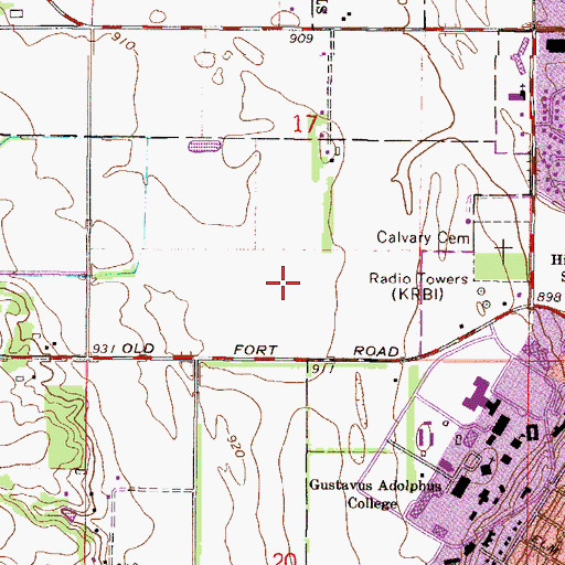Topographic Map of Church of Saint Peter, MN