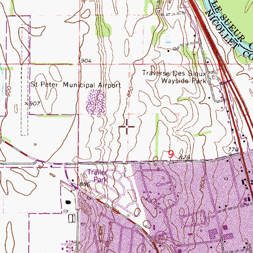 Topographic Map of Wild of Sands Prairie Center, MN
