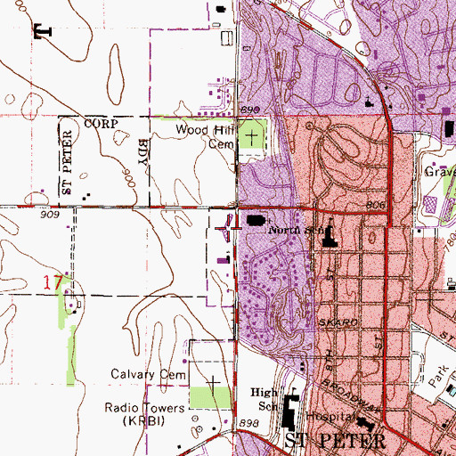 Topographic Map of Grandview Good Samaritan Center, MN