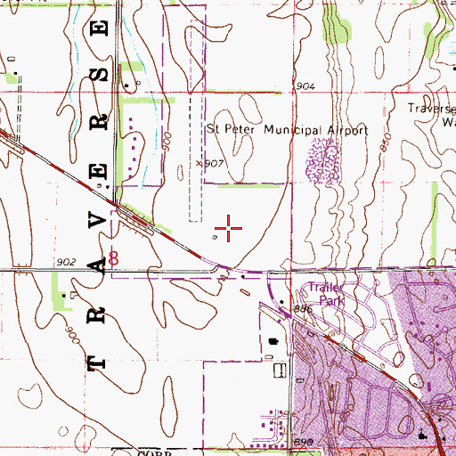 Topographic Map of River's Edge Hospital and Clinic, MN