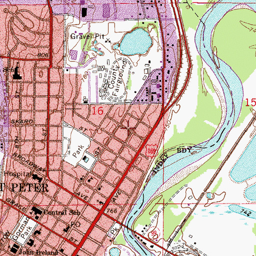 Topographic Map of Saint Mark Lutheran School, MN