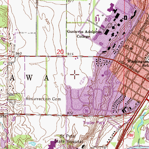 Topographic Map of Jefferson Park, MN