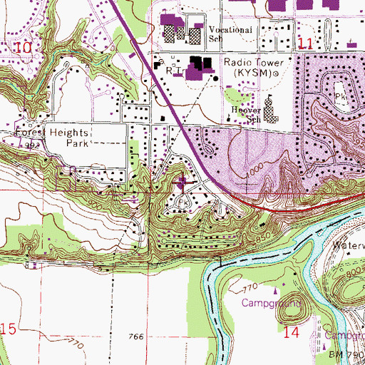 Topographic Map of Evangelical Covenant Church, MN