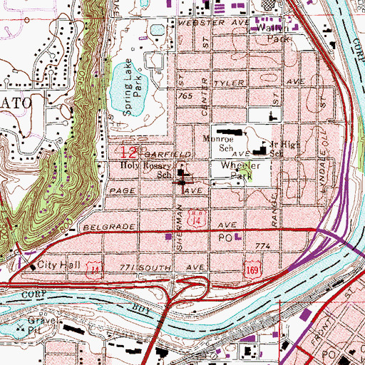 Topographic Map of Holy Rosary Catholic Church, MN