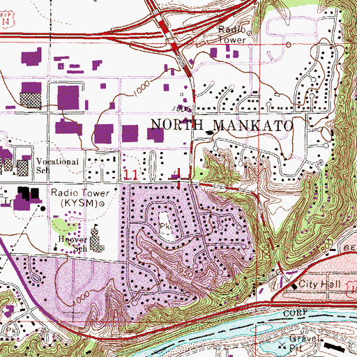 Topographic Map of Messiah Lutheran Church, MN