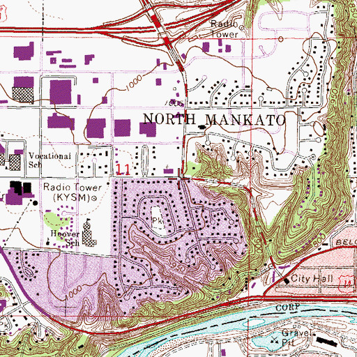 Topographic Map of Jehovah's Witnesses Congregation, MN