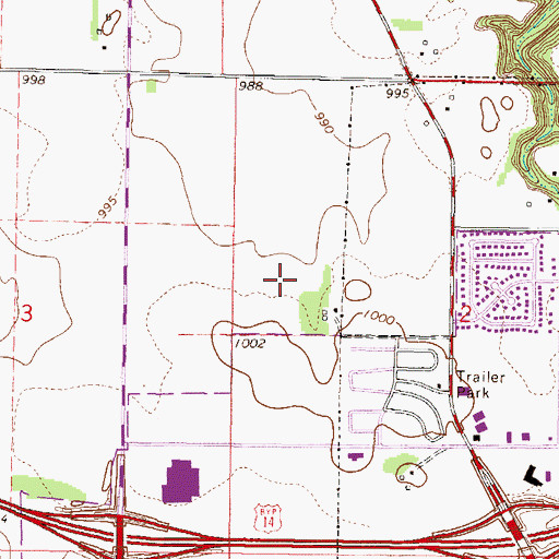 Topographic Map of Avalon, MN