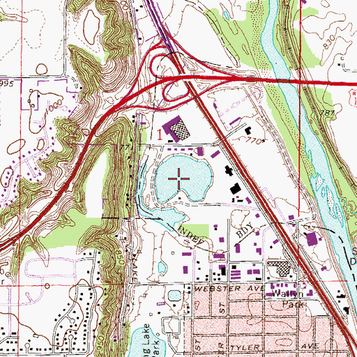 Topographic Map of Hiniker Pond, MN